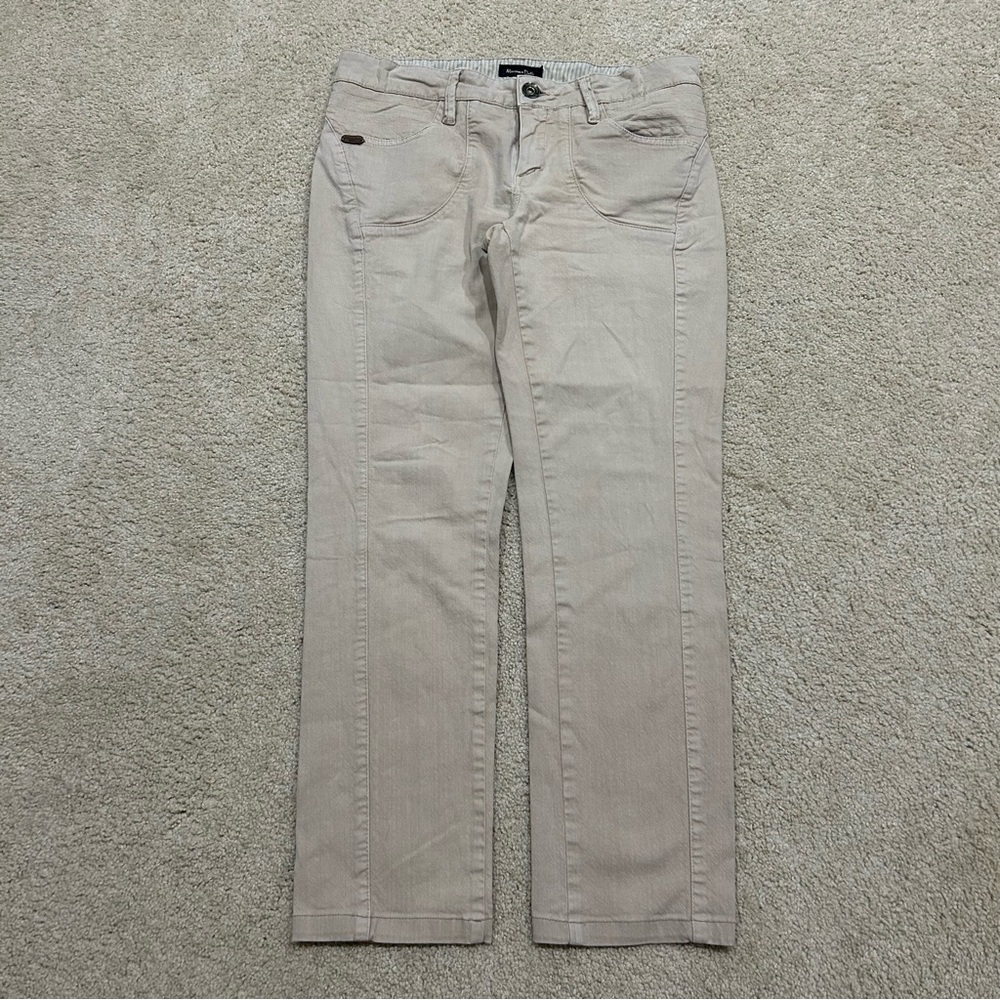 Massimo Dutti Women’s Beige Cropped Slim Straight Pants Size EU 40 / US 8